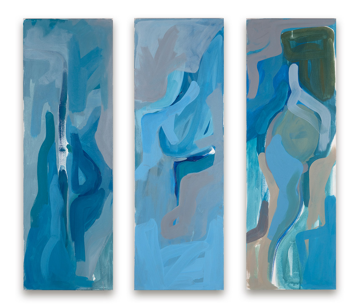 Blau VIII (Triptychon) – Acryl auf Leinwand von Uta Schirin