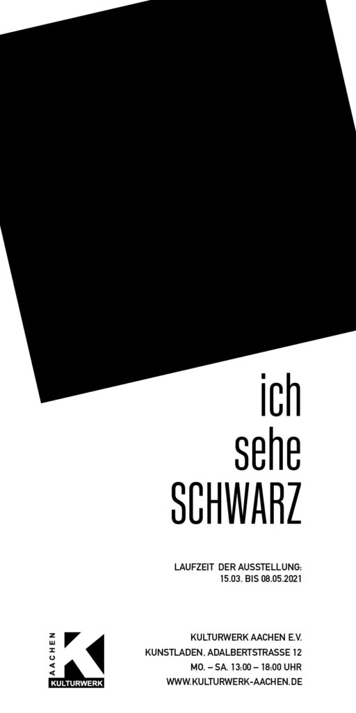 Titelbild zur Ausstellung "ich sehe SCHWARZ" im Kulturwerk Aachen