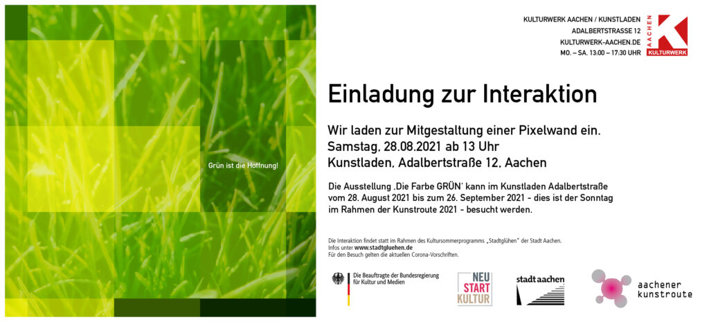 Titelbild zur Ausstellung "Die Farbe GRÜN" im Kulturwerk Aachen
