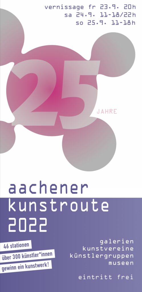Titelbild zur Ausstellung "Aachener Kunstroute 2022" in der Halle1